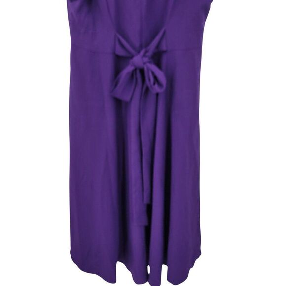 Lane Bryant Flutter-Sleeve High-Low Midi Lena Dress Sz 16 Purple Tie Waist - Picture 8 of 9